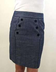 Anthropologie Cidra Denim Button Pencil Skirt NWT Sz. 0