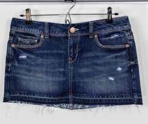 Aeropostale Distressed Denim Mini Skirt