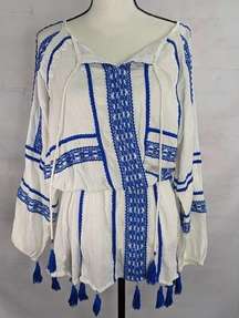 Dodo Bar Or Bohemian Embroidered Tassels Mini Dress