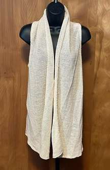 CAbi #717 Medium Linen Blend Open Sleeveless Cardigan Vest Sweater