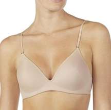 On Gossamer Next To Nothing  Womens Size 34C Wireless T-Shirt Bra Beige