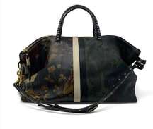 Kempton & Co Woodleigh Leather Holdall Bag—Peony and Camo