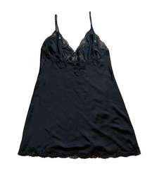 Victoria’s Secret Nightgown Slip Dress Black Lace Size Medium