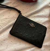 Black Leather Wristlet