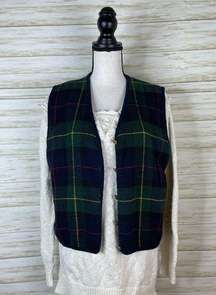 Karen Scott Ramie Cotton Academia Plaid Knit Vest