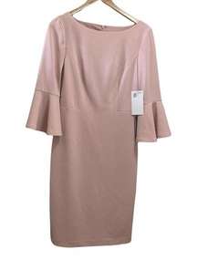 Harper Rose Women's Pink Blush Bell Sleeve Bateau Neck Sheath Dress NWT Sz 8