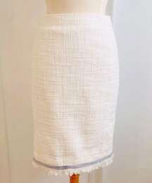 J.Crew Beige Cream Pencil Tweed Short Office/Work/Classic Skirt 6 Small EUC