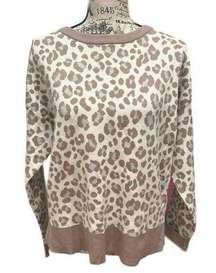 DKNY Leopard Print Sweatshirt Women's Medium NWT