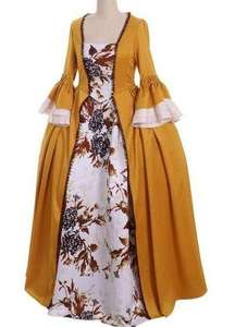 New Outlander yellow rococo maxi dress