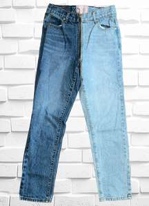 Revice Women’s Size 26 Yin Yang Crops Tokyo Wash Two Tone Zip Around Denim Jeans