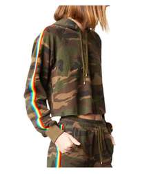 Crop Camo Rainbow Sleeve Hoodie