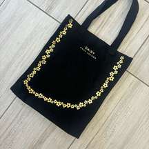 Daisy Marc Jacob’s Canvas Tote Bag Large Black Canvas Bag w Gold Flower Design