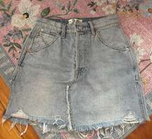 Distressed Denim Skirt