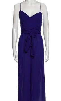 NWT  Jumpsuit Royal Cobalt Blue Belt