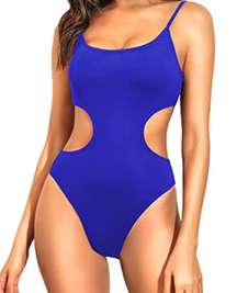 Cutout High Cut Monokini Women's Scoop Neck One Piece Swimsuit