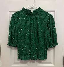 Target green smocked top