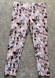 Mid-Length Pink Floral Leggings