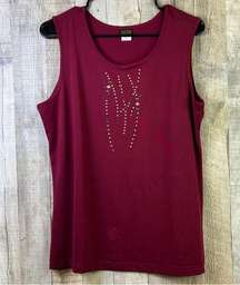 Salon Studio Medium 2 Piece Garnet color Tank Top w/Open Front Duster/co…