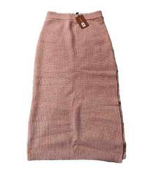 Altuzarra Wetherby Rib Merino Wool Blend Sweater Maxi Skirt Pink Size Small