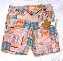 NWT Juniors size 9 GRANE plaid cotton Bermuda shorts