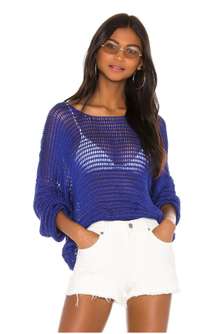 Revolve Blue Knit Sweater