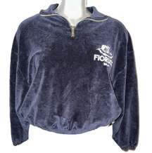 FIORUCCI Velour 1/4 Zip Sweatshirt Size L