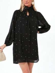 NWT Pomander Place Tuckernuck black white dress polka dot Taylor long sleeve