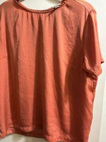 Dark Orange Silk Top