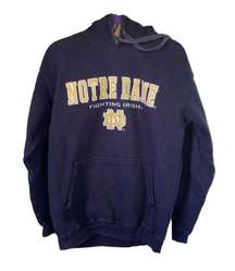 Notre Dame hoodie drawstring kangaroo pocket embroidered letters Size medium