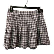 Lavender Plaid Pleated Mini Skirt Size S