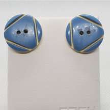 Vintage Blue Button Earrings