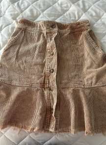 Corduroy Button Up Skirt