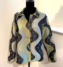 WINDING RIVER JACKET ARTISAN VINTAGE OS see measurements below. Reversible