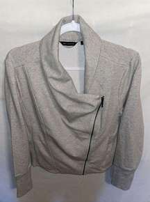 H By Halston Fashion Jacket Women’s Size 14 Gray Cotton Blend Long Sleeve Zip