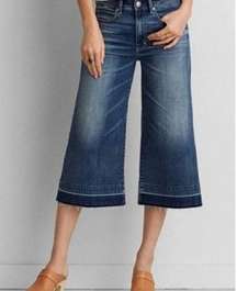 American Eagle Festival Crop Coastal Cowgirl Western Culotte Jeans 6