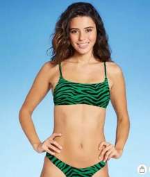 Xhileration Green Zebra Bikini Bottom