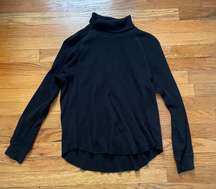 Black Waffle Knit Turtleneck