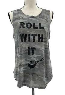 Grayson Threads Women’s Camo "Roll With It" Sushi Graphic Tank Top Size L