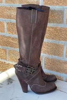 Antik denim tall brown suede boots size 8