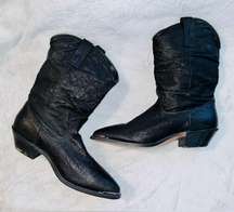 DINGO Leather Black Boots Steel Toe Detail Sz 8