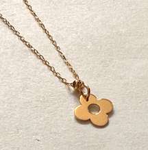 Clover necklace 14k REAL solid gold Necklace | perfect gift | minimal real gold necklace | streetwear solid gold necklace |