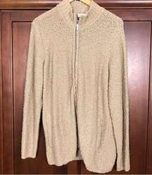 Coldwater Creek Tan Brown Zip Up Pockets Cardigan Sweater Plus 3X