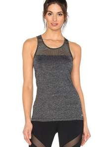 Lorna Jane Gray & Black Mesh Athletic Tank Top S