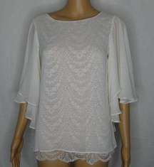 Katie May Bridal Wedding Lace Overlay Blouse Top S