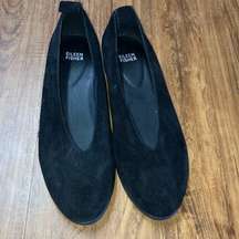 Eileen Fisher Black Suede Wedge Shoes Women's 9