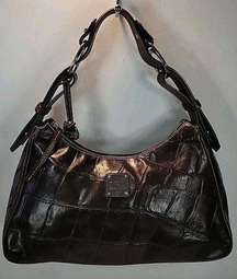 Dooney & Bourke Brown Croc Embossed Leather Purse