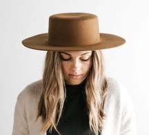 Gigi Pip Dahlia Boater Firm Brim Hat