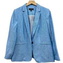 Talbots Classic Linen Blazer in Blue size 12 NWT