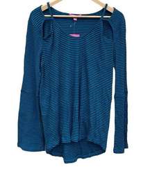 Curve Revolution teal & black stripe long sleeve top size 2X NEW