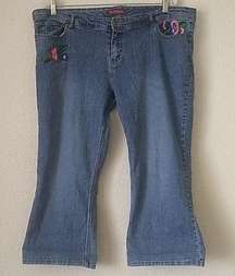 Junior's plus NSI Jeans Co. Embroidered Capris 25 x 23